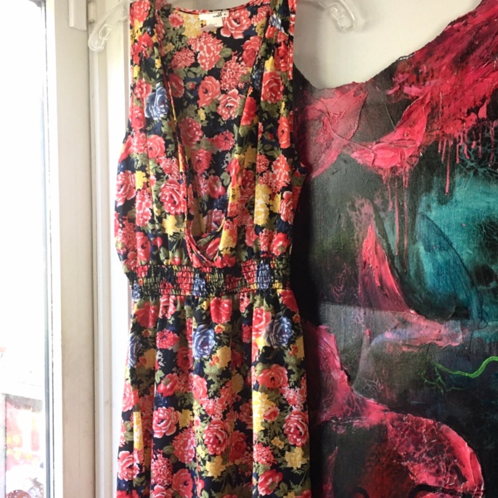NWOT Boho Noble Floral Dress Spring L Rayon